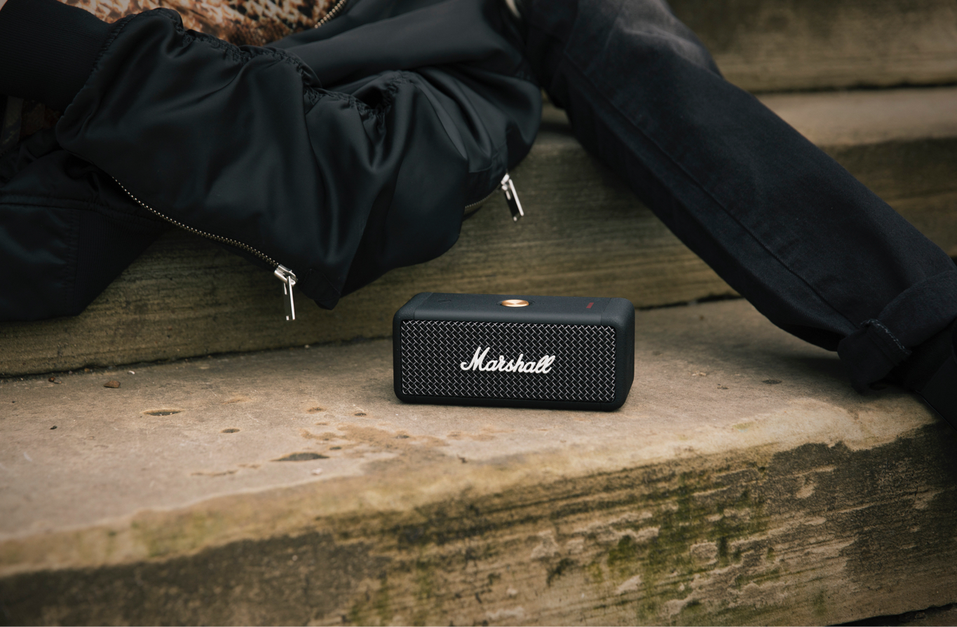 Marshall Emberton II Bluetooth Speaker - Black and Brass - iShop